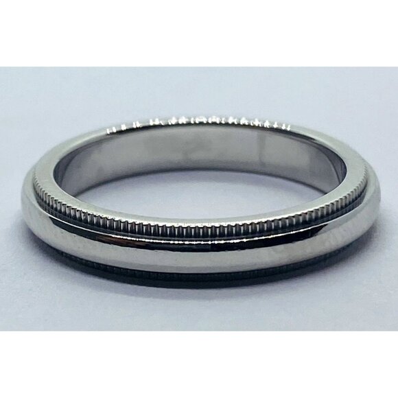 TIFFANY CO PLATINUM 950 Double MILGRAIN WEDDING BAND 3MM SIZE